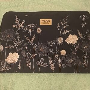 MOSISO Elegant Black Floral Laptop Bag for Women